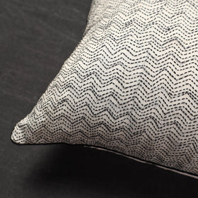 Off white - tussar silk bengal kantha work cushion cover