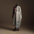 White - tussar silk handloom printed bengal hand kantha