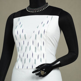 White Unstitched Plain Cotton Kurta Material