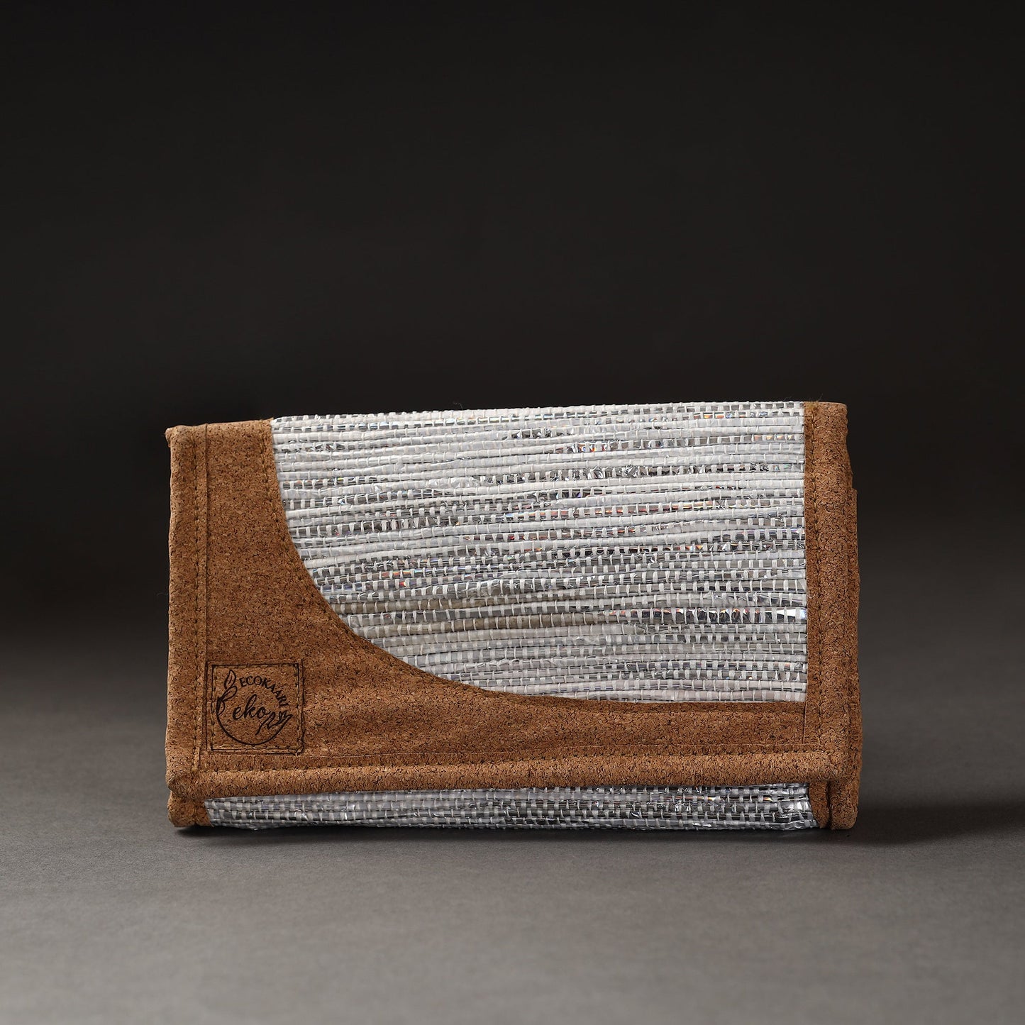White Upcycled Weave Handcrafted Clutch