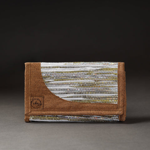 White Upcycled Weave Handcrafted Clutch