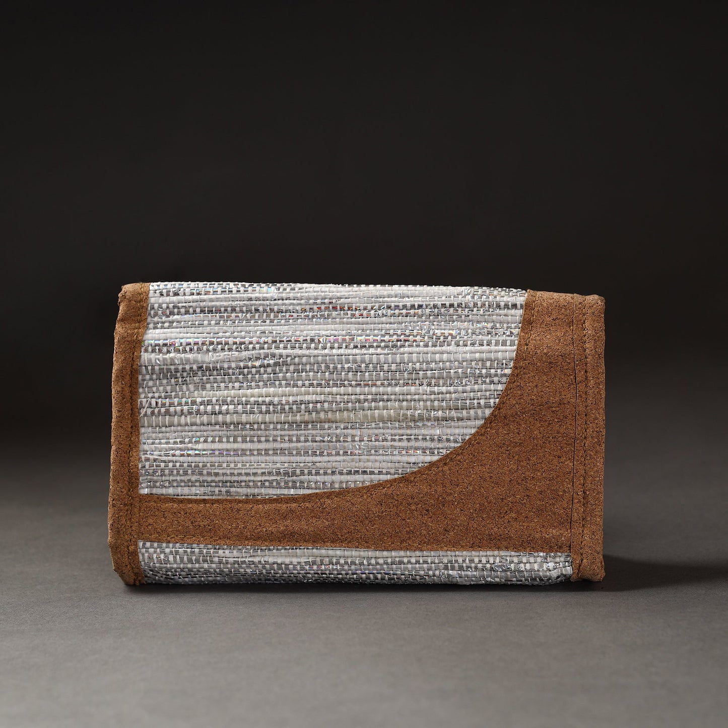White Upcycled Weave Handcrafted Clutch