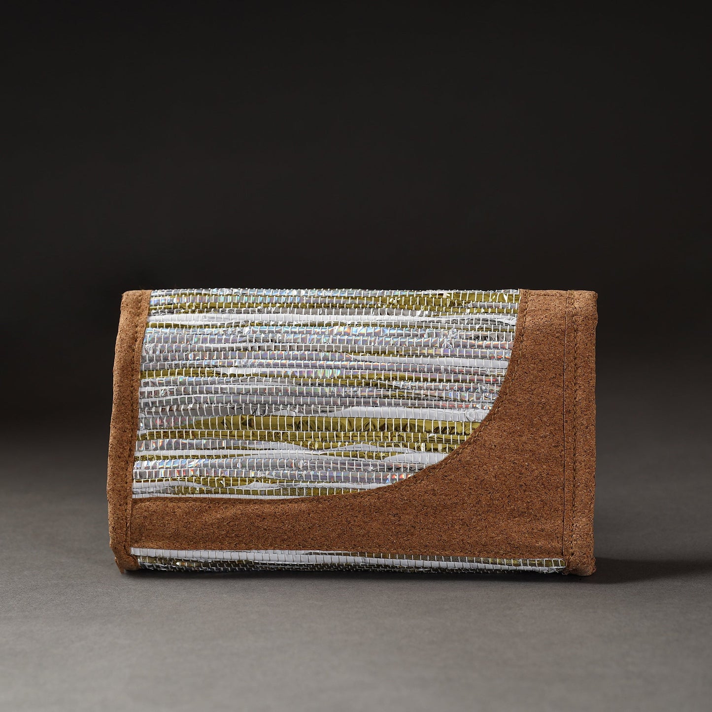 White Upcycled Weave Handcrafted Clutch