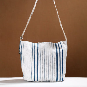 White Upcycled Weave Handmade Sling Bag