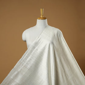 White - vidarbha tussar x ghicha silk handloom fabric 10