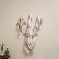 White - waffle weave cotton handwoven sanganeri towel (set