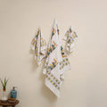 White - waffle weave cotton handwoven sanganeri towel (set
