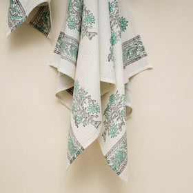 Waffle weave cotton handwoven sanganeri towel (set of 3) 19