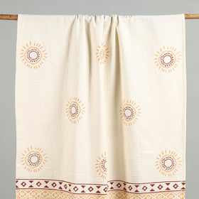 White - waffle weave handloom cotton sanganeri towel 31