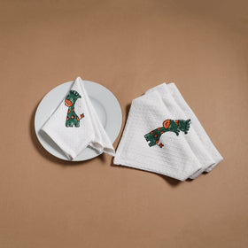 Waffle weave handwoven sanganeri table napkin (set of 4) 08
