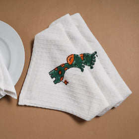 Waffle weave handwoven sanganeri table napkin (set of 4) 08