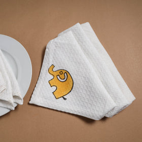 Waffle weave handwoven sanganeri table napkin (set of 4) 10