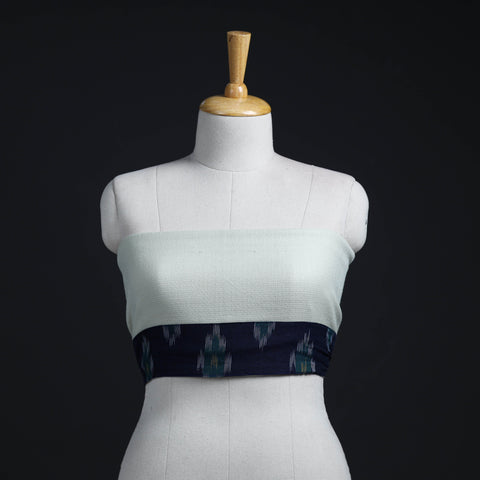 White - woollen plain blouse piece 02 - handcrafted