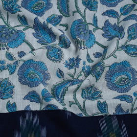 White - woollen sanganeri blouse piece 70 - handcrafted