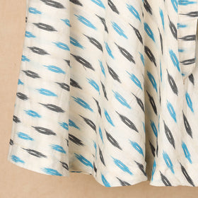 White Wrap Around Cotton Pochampally Ikat Skirt