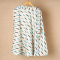 White Wrap Around Cotton Pochampally Ikat Skirt