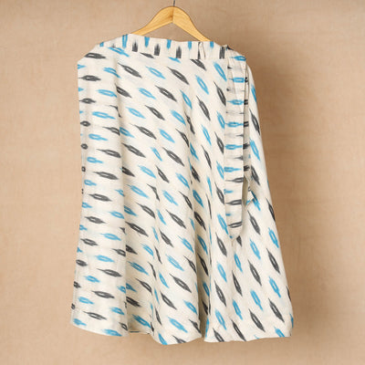 White Wrap Around Cotton Pochampally Ikat Skirt