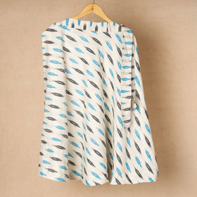 White Wrap Around Cotton Pochampally Ikat Skirt