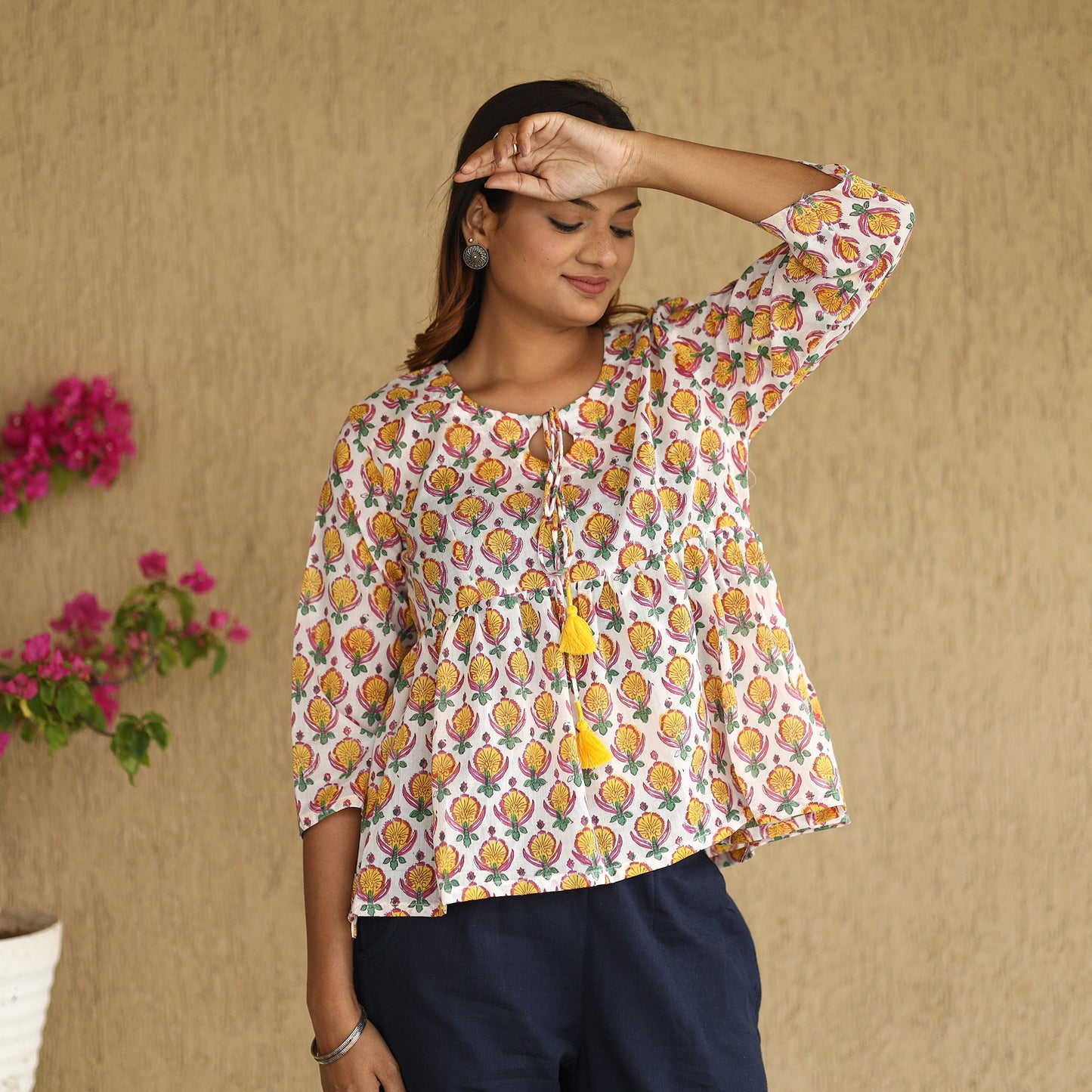 sanganeri cotton crop top 