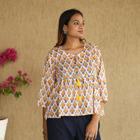 sanganeri cotton crop top 