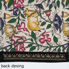 Buy Zardozi Hand Embroidered Kalamkari Cotton Blouse Piece 25 Online at iTokri.com