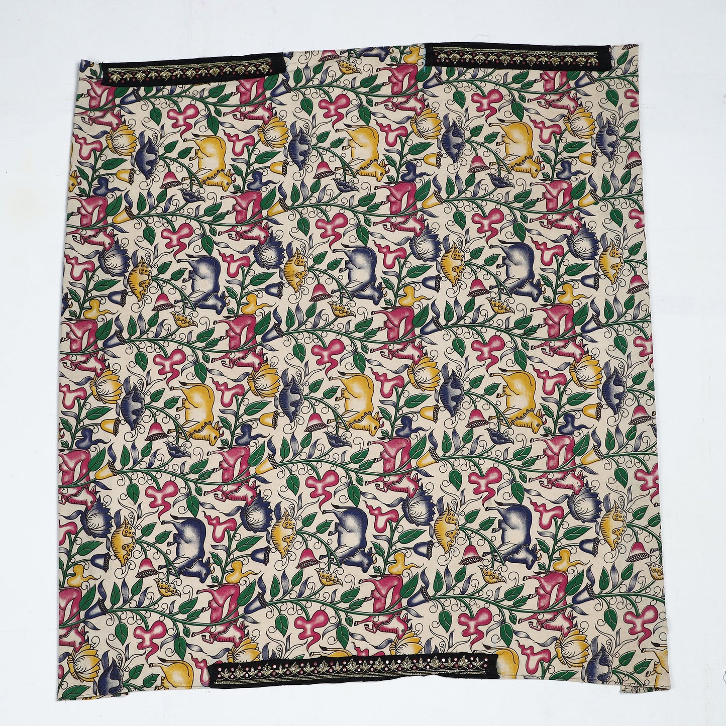 Buy Zardozi Hand Embroidered Kalamkari Cotton Blouse Piece 25 Online at iTokri.com