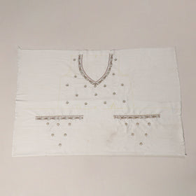 White - zardozi hand embroidery slub silk plain blouse