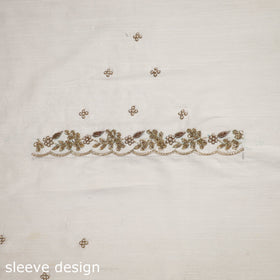 White - zardozi hand embroidery slub silk plain blouse