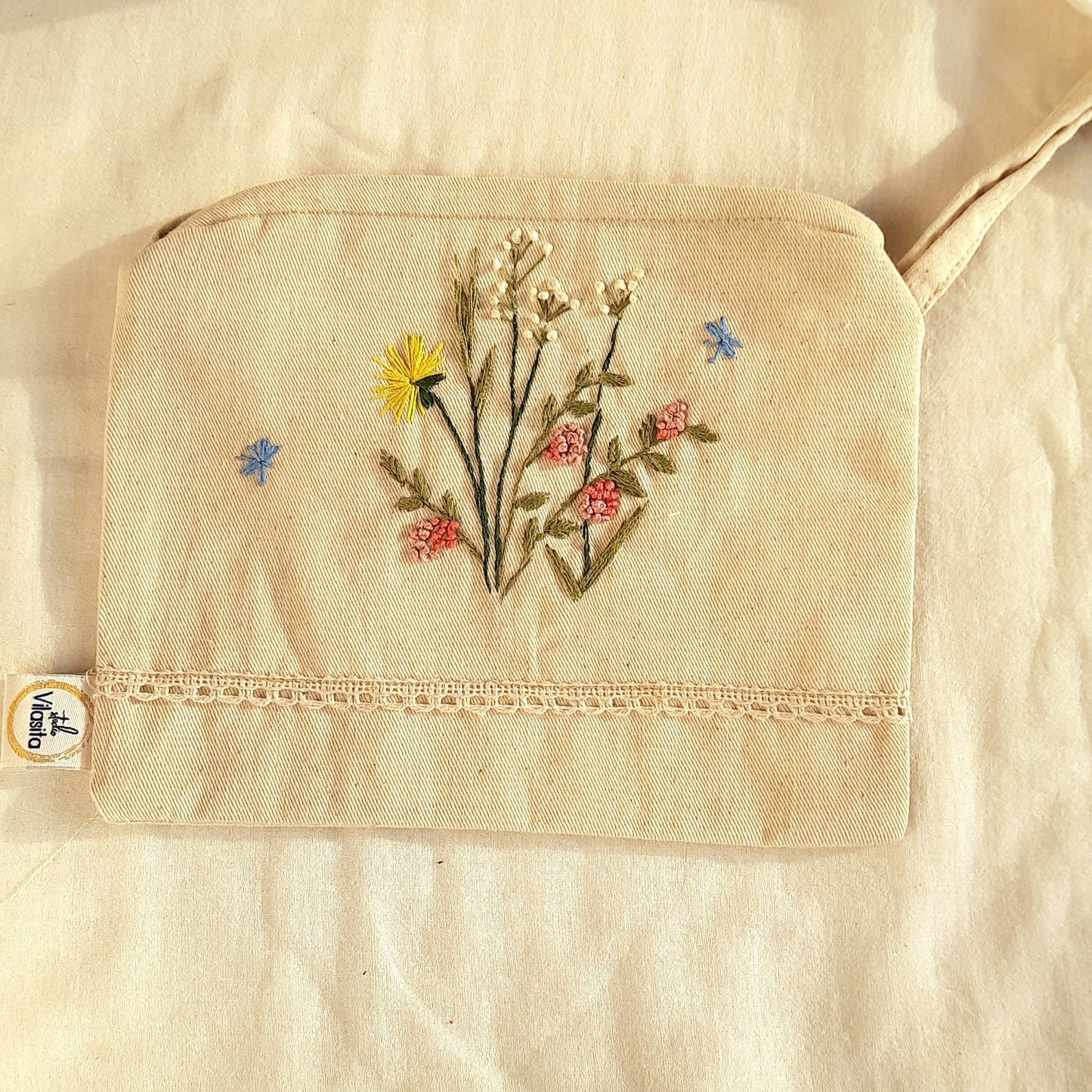 Buy Wildflower Bouquet Hand Embroidered Utility Pouch