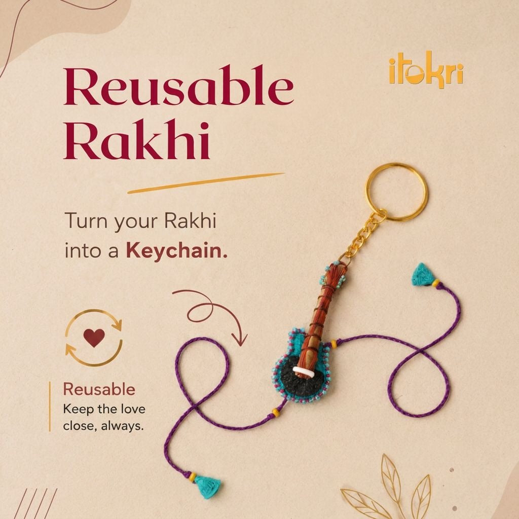 Cockroach - Reusable Hand Embroidered Bead Work Rakhi 03