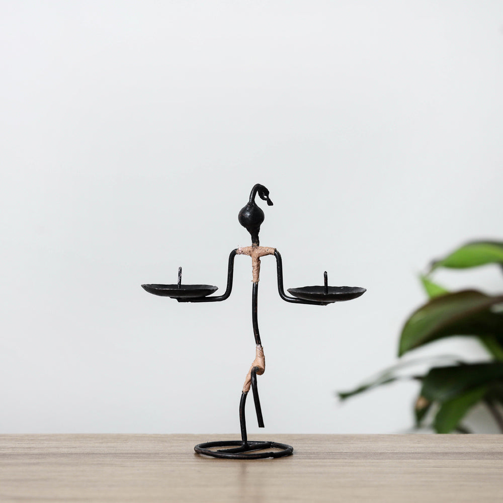 Deer - Bastar Tribal Wrought Iron Candle Stand Online in India 