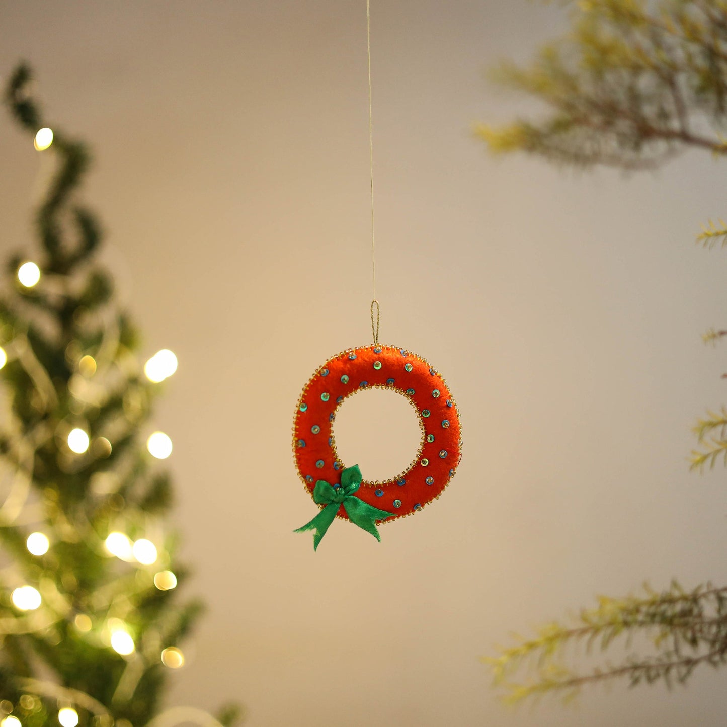 Shop Wreath Felt Ornament - Handmade Christmas Decor