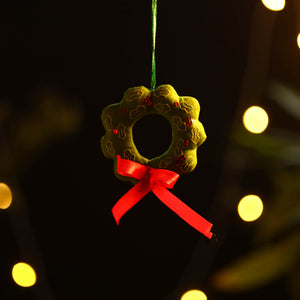 Wreath - Handmade Fabart Christmas Ornament 