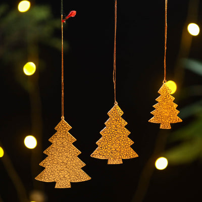 X-mas tree - kashmir handpainted christmas decor ornament