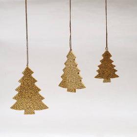 X-mas tree - kashmir handpainted christmas decor ornament