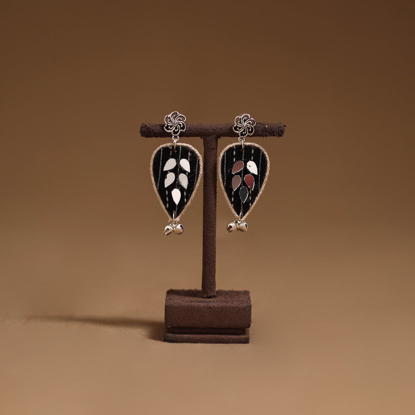 Yashvi mirror & ghungroo work gs fabart handmade earrings