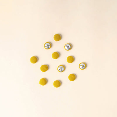  Yellow Handmade Fabric Button Small at iTokri