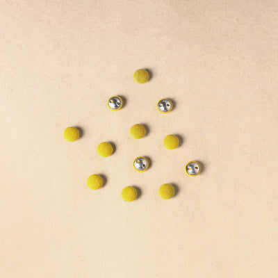 1.5cm handmade fabric small button (set of 12) 05