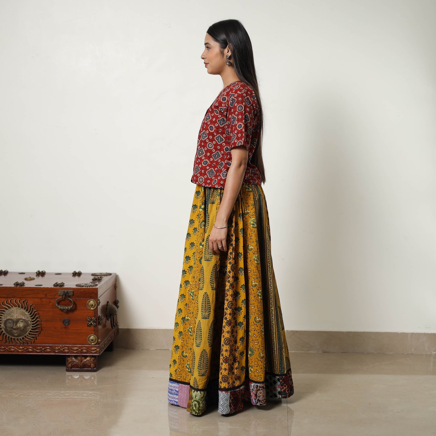 ajrakh skirt