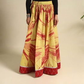 Buy 24 Kali Yellow Patchwork Cotton Long Shibori Tie-Dye Skirt