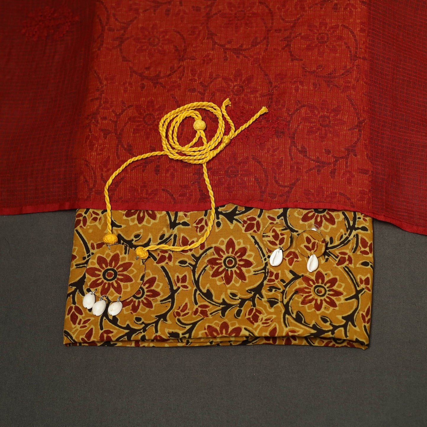 2pc cotton unstitched dress material with jewellery set 15