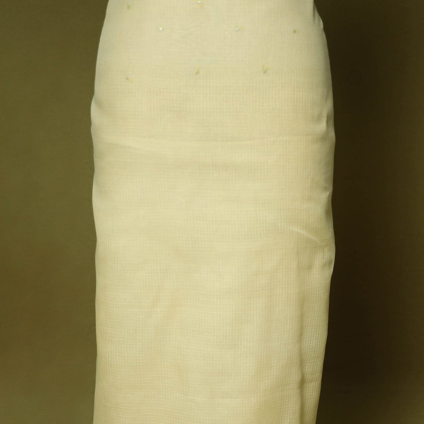 Yellow - 2pc cotton unstitched hand embroidery kota doria