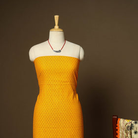 Yellow - 2pc cotton unstitched jacquard dress material