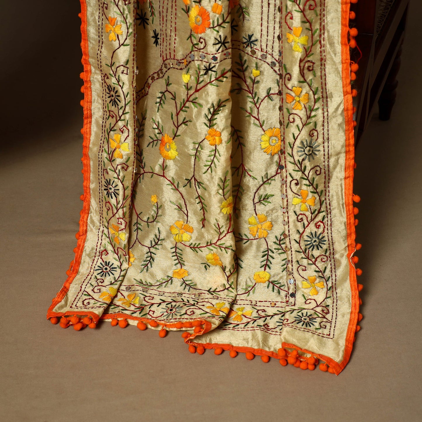 Yellow - 2pc cotton unstitched jacquard dress material