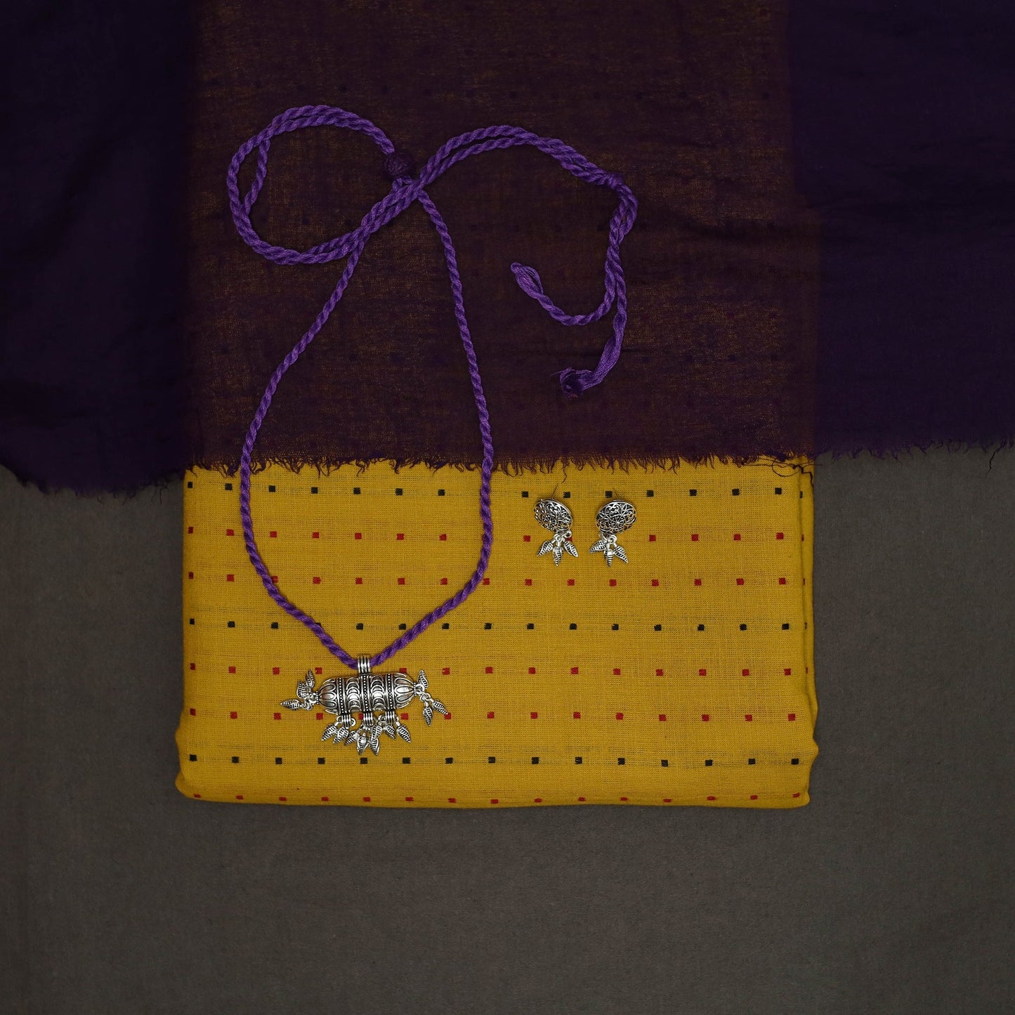 2pc cotton unstitched jacquard dress material