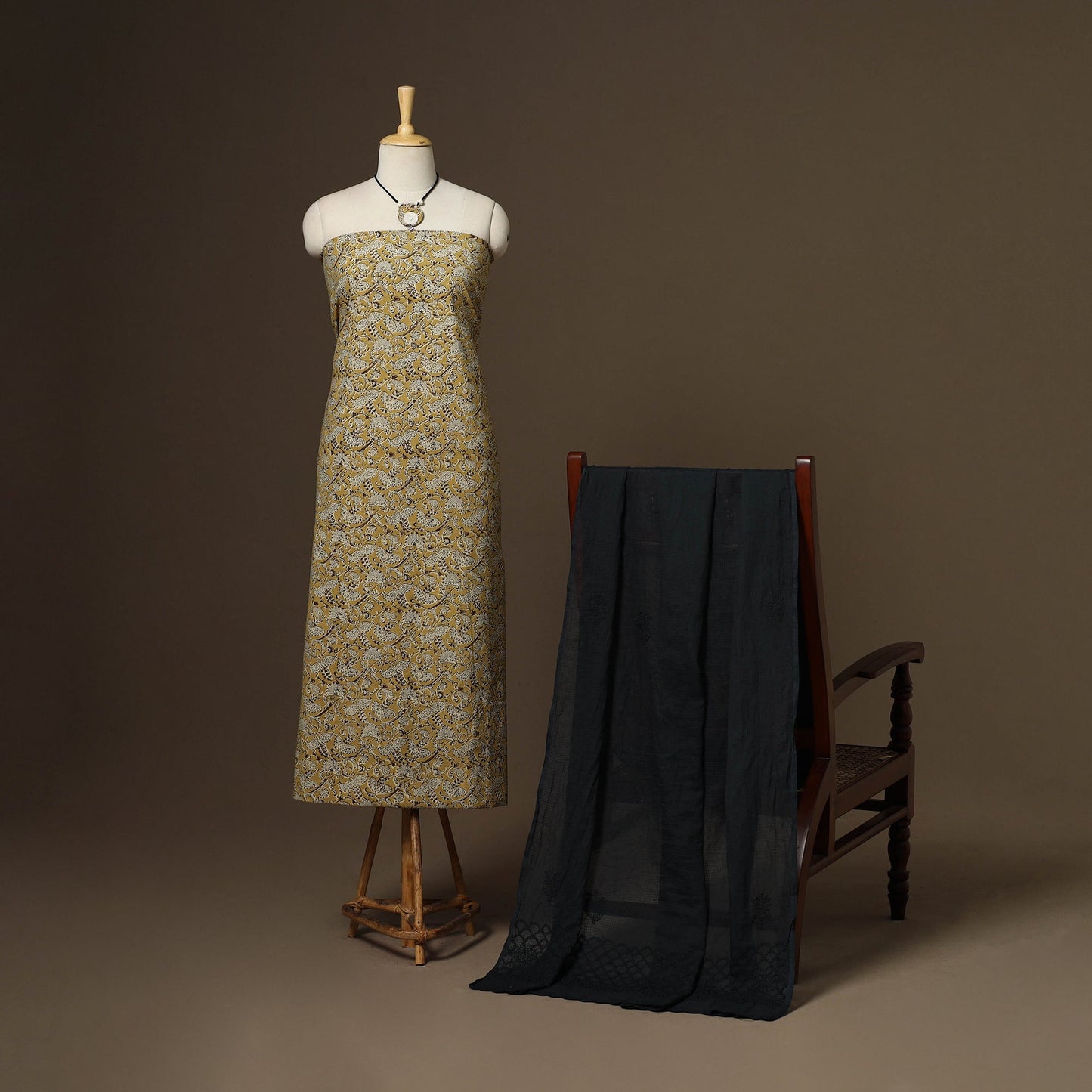 2pc cotton unstitched pedana kalamkari dress material