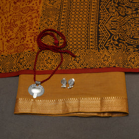 Yellow - 2pc handloom cotton unstitched mangalagiri dress