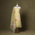 Yellow - 2pc handloom mulberry silk unstitched phulia