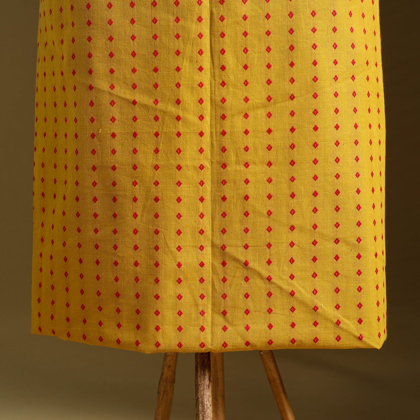 Yellow 2pc Jacquard Cotton Kurta with Applique Dupatta