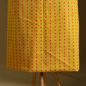 Yellow 2pc Jacquard Cotton Kurta with Applique Dupatta